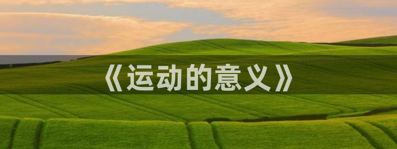 bbin视讯：《运动的意义》
